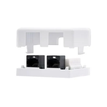 Nanocable Roseta de Superficie RJ45 Cat6 UTP 2 Tomas Blanco, Cable de Red Ethernet